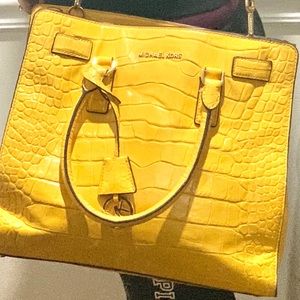 Michael Kors satchel embossed leather bag